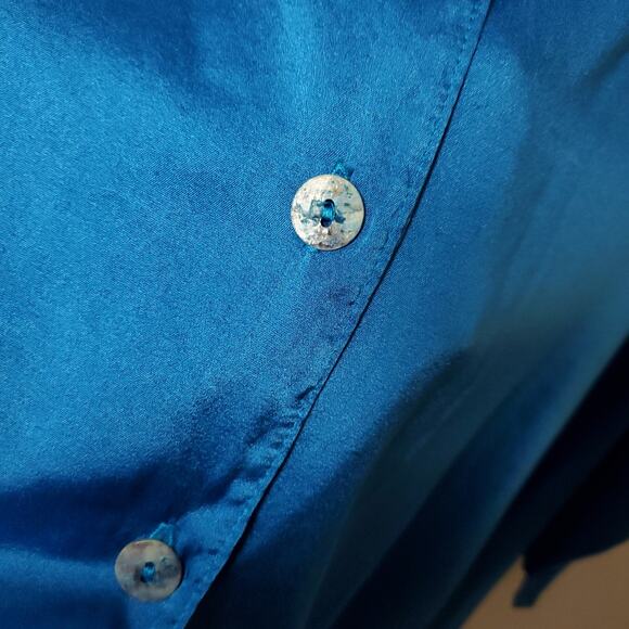 BRYN WALKER Silk Blend Oversized Button Down Tunic Top Blouse - Picture 5 of 8